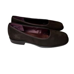 Nordstrom Marti  Brown Leather Suede Low Pumps Shoes Square Toe Size 7M Comfort